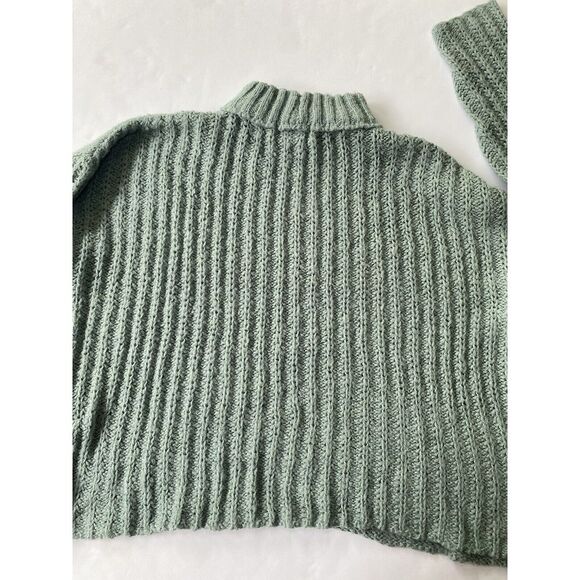 Vtg Knox Rose Cropped Mock Turtleneck Chunky Knit Sweater Sz L Soft Pullover - Picture 9 of 9